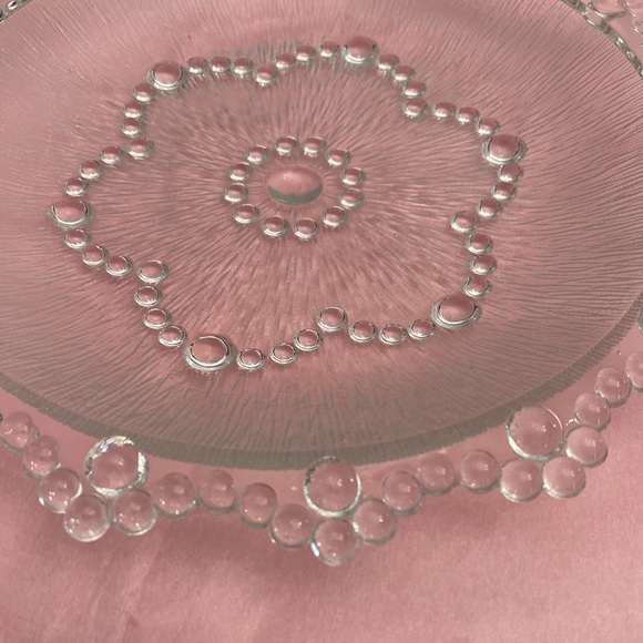 EUC Vtg Masserini Barocca Bubble and Textured Glass Dish Flower Shape on Bottom - Picture 11 of 13